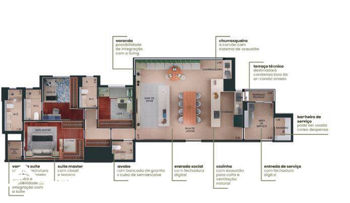 Apartamento à venda com 3 quartos, 134m² - Foto 2